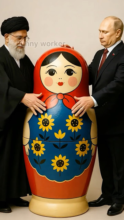 Putin and Khamenei open a Russian nesting doll #funny #memes #parody