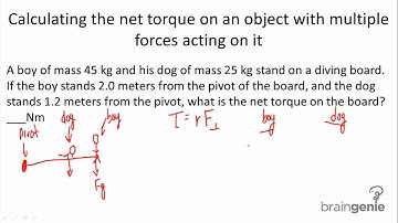Physics 3.1.3.2 Calculating the net torque on an object with multiple forces acting  on it.