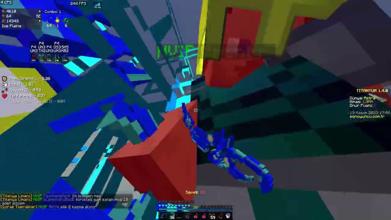 95X GÖK 2X KAN 1X BUZ KESİP KAÇIRMA PVP SONOYUNCU TİTANYUM