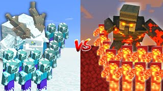 Extreme ICE ARMY vs FIRE ARMY in Minecraft Mob Battle