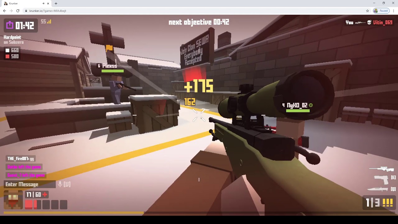 Testing out the sniper class on Krunker.io