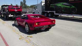 David lee's rare 1985 ferrari 288 gto, one of 272 gto's built, leaving
the 2018 concorso in old town pasadena and driving onto a transporter.
(april ...
