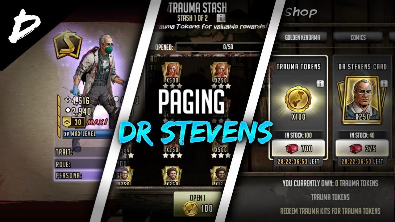 Walking dead road to survival- war aftermath and New doc Stevens vs stash