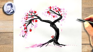 Comment dessiner un cerisier japonais facile
