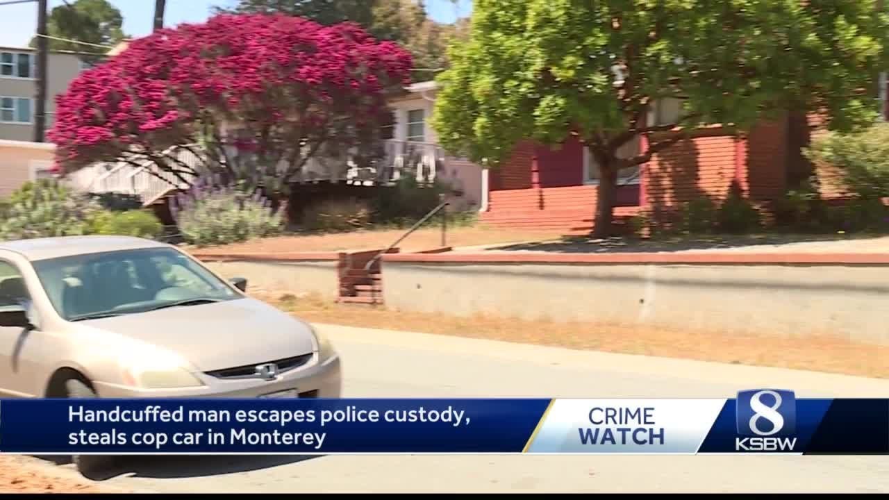 Handcuffed man escapes police custody, steals cop car in Monterey - YouTube