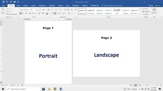 Set Page 1 Portrait, Page 2 Landscape in MS Word | How To Set Portrait and Landscape in Same File