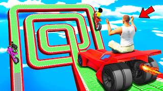 SHINCHAN AND FRANKLIN TRIED SQUARE SPIRAL SPEED BOOSTER LONGEST ROAD PARKOUR CHALLENGE GTA 5