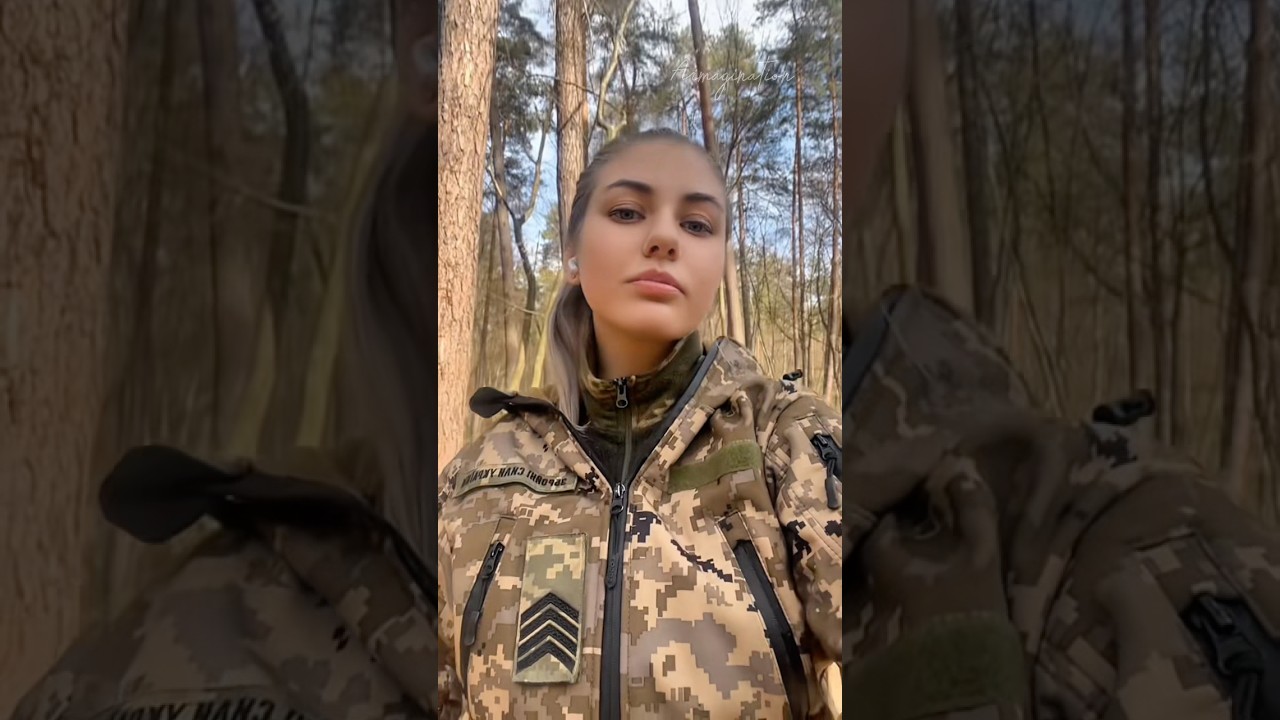 Beautiful warrior on the front lines