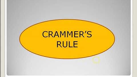 matrix- solving simultaneous equation using crammers rule