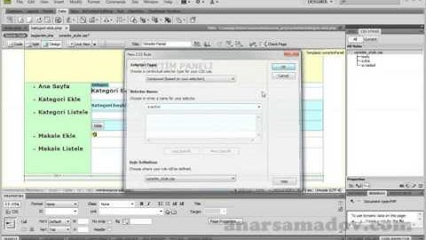 Dreamweaver: Yönetim Paneli Oluşturma, Veritabanı Baglantısı ve Kategori İşlemleri (Ders 2)