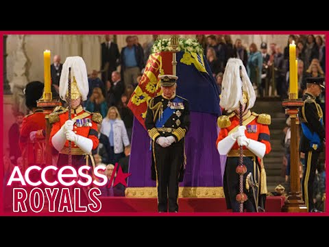 King Charles, Princess Anne, Prince Edward & Prince Andrew Hold Vigil At Queen Elizabeth's Coffin