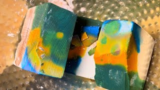 Dyed gym chalk blocks 💛💚💙