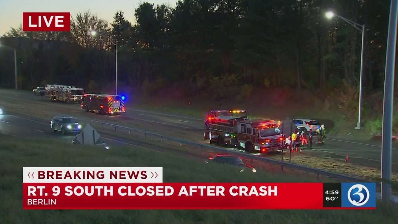 Video: Crash closes part of Route 9 south in Berlin - YouTube