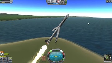 Kerbal Space Program | SSTO Space Plane attempt using one SRB (failure)