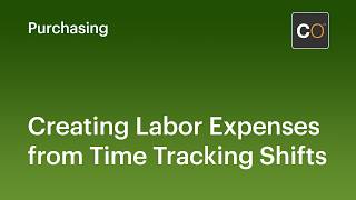 Creating Labor Expenses from Time Tracking Shifts