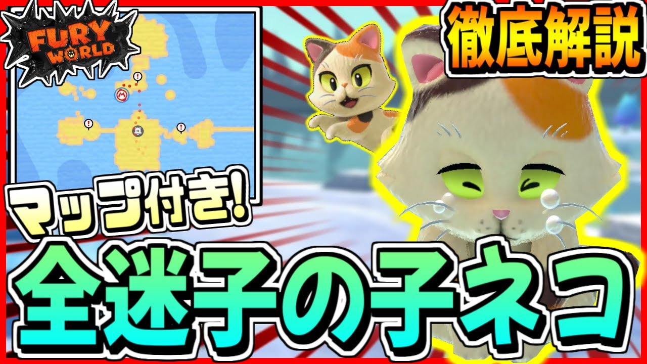 フューリーワールド 迷子の猫探しの場所分かりやすく解説してみた マップ付き スーパーマリオ3dワールド Youtube