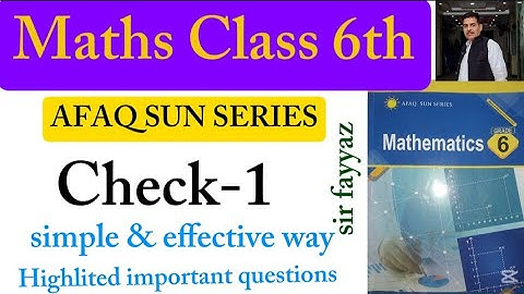 Maths Class 6th | Check 1| Unit 1 | exercise 1 | afaq sun series | Factors and multiples 