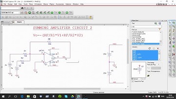 Op amp summing amplifier pspice circuit