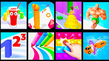 Juice Run,Long Neck Run,Money Run,Muscle Rush, Number Master,Pencil Rush,Pop Us,Shape Shifting,Games