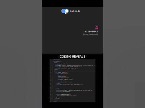 Dark Mode Toggle Button using #html5 #css and #javascript - YouTube