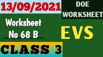 Worksheet No 68 B ॥ Class 3 ॥ 13 Sep 2021 ॥ DOE WORKSHEET ॥EVS॥यातायात के साधन,Mode of Communication