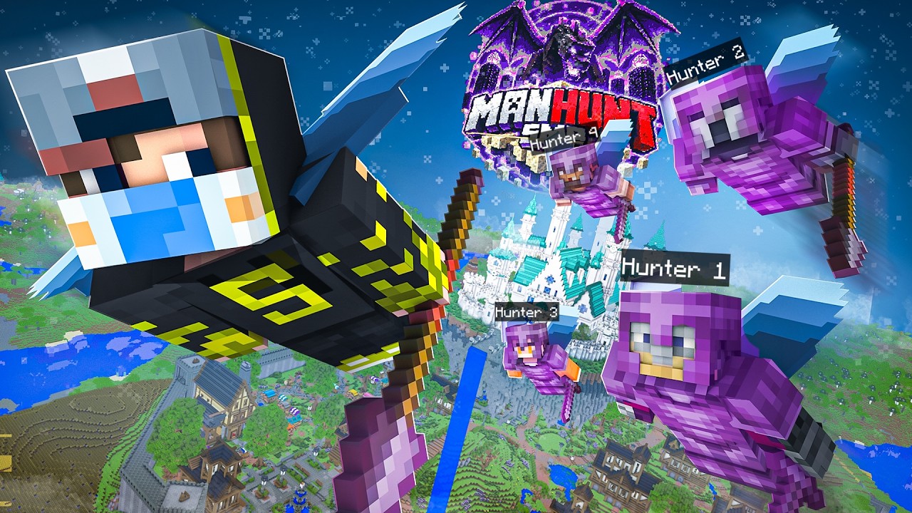 1 SPEEDRUNNER VS 4 HUNTERS in Manhunt SMP || Minecraft
