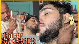 ASMR} Dirtiest Deep Ear Cleaning Wax Removal and Head Massage by  VIKRAM💈#asmr 