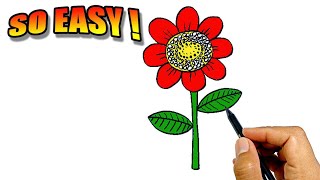 how to draw a flower step by step tutorial easy version easy drawings