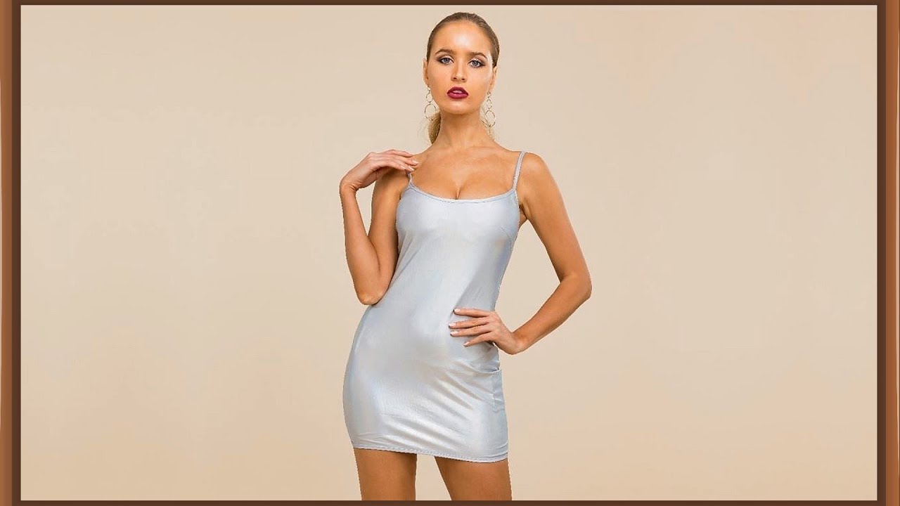 Silvery Fitted Mini Dress - YouTube