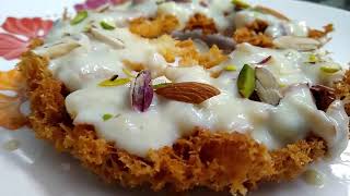 Ghevar Recipe | How to make Ghevar at home | बिना साँचा पतीले में घेवर बनायें | Rakhi special |