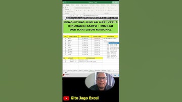 part#82 Cara Menghitung hari kerja Otomatis tanpa wekend dan hari libur | #gitojagoexcel #shorts