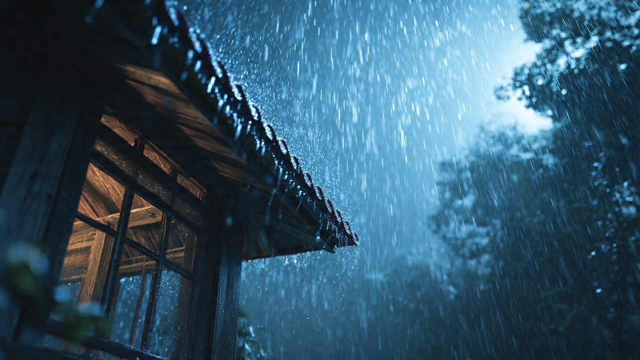 30 MINUTES Heavy Rain Sounds for Sleeping 🌩️ | Defeat Insomnia in 5 Minutes🌩️