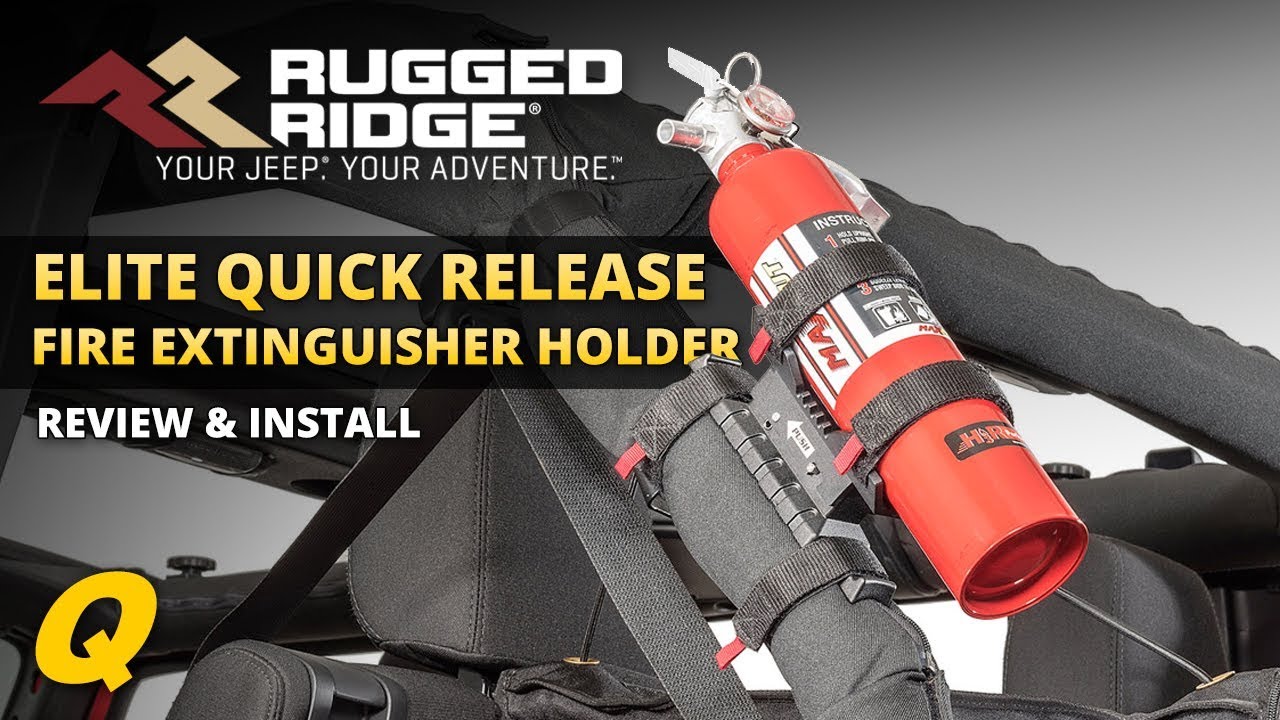 Rugged Ridge Elite Fire Extinguisher Holder Install & Review for Jeep  Wrangler & Jeep Gladiator - YouTube