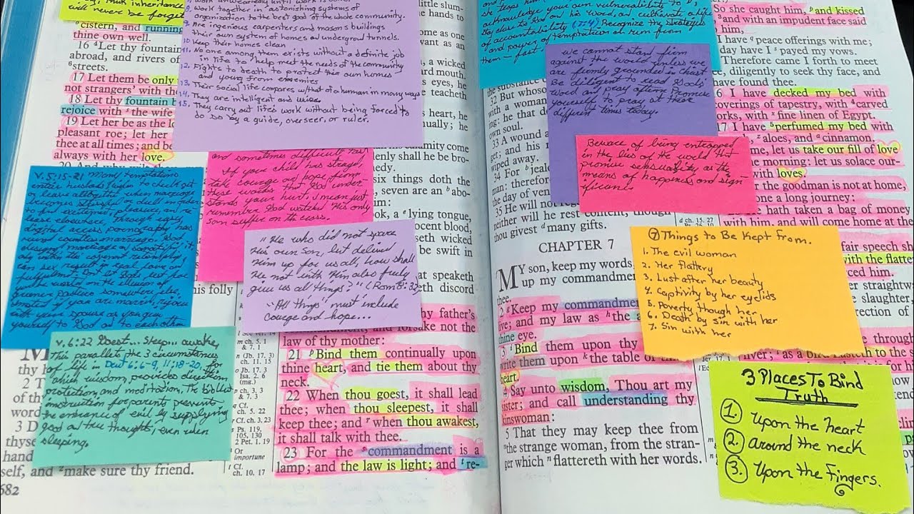Bible Study Tips Using Post-it-notes. How I'm Using Them In My Bible?  #stickynotes #postitnotes 