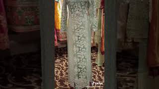 Sea green hand embroidery maxi| by waqas shah|wedding wear