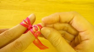 簡単！指２本でリボンを作る方法/Tie A Bow FAST with 2 fingers Life hack/記念日、誕生日のプレゼントでのラッピングで使いたいライフハック