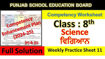 pseb competency based paper class 8th science worksheet 11 test 2024