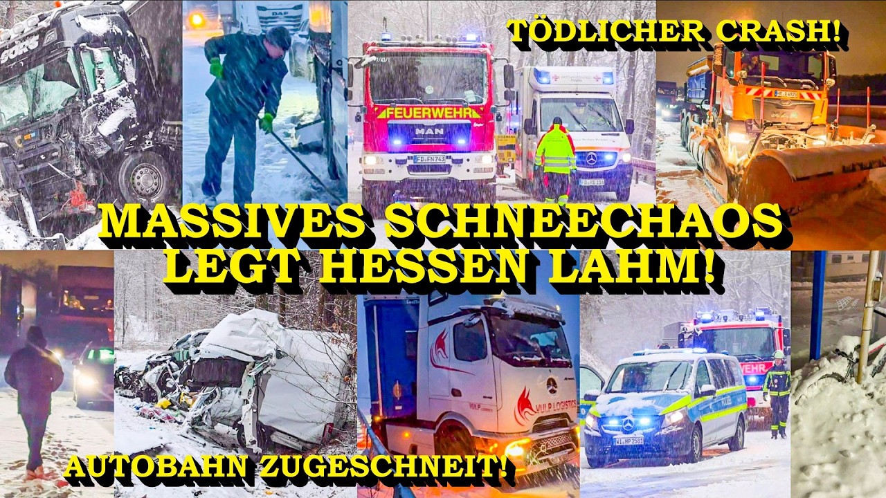 +++ MASSIVES SCHNEE-CHAOS LEGT HESSEN LAHM +++ TÖDLICHER CRASH | AUTOBAHN ZUGESCHNEIT | GROSSEINSATZ