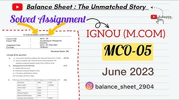 #Solved Assignment🔥#june2023  #ignou #mcom #MCO-05