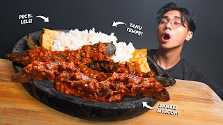 STOMACH IS CRYING!! MUKBANG CATFISH PECEL WITH TERASI CHICKEN SALT   FRESH FLAVOR!!