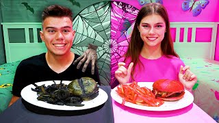 Artem VS Nastya Challenge Pink vs Black with Mia Wednesday