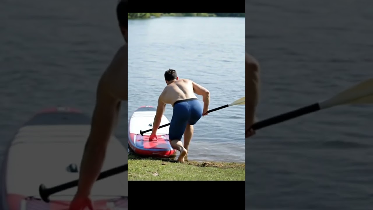 Water’s flat enough now 🌊🛶 | lakeside activity | paddleboard launch | daily life