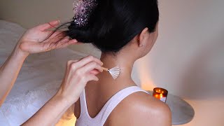 ASMR tingly micro-attention + gentle hair play and massage on Mary (whisper)