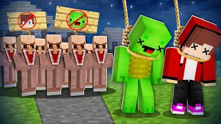 Why Did Scary VILLAGERS Hanged JJ and Mikey in Minecraft Challenge - Maizen JJ and Mikey