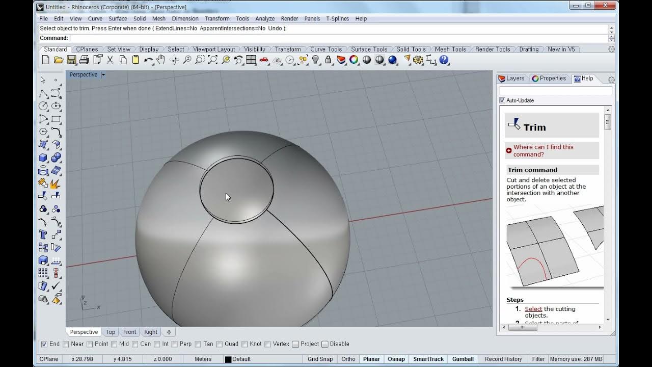 Rhino 3D 강좌 149. Cap Planar Holes YouTube