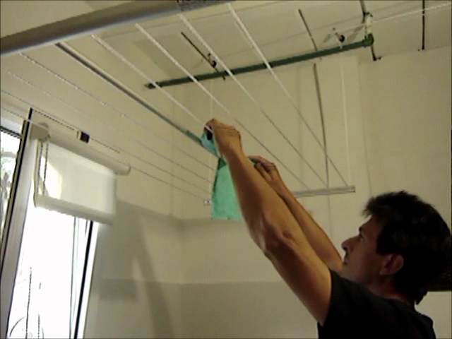 ballet Cordelia Exclusivo Funcionamiento tendedero de ropa sistema elevador colgante de techo -  YouTube