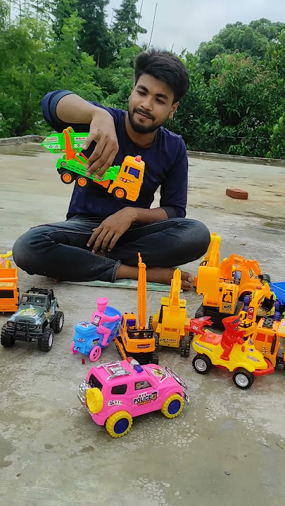 Jcb Truck Colorful 🚌Toy with 🚓 police car toys 🚗 219