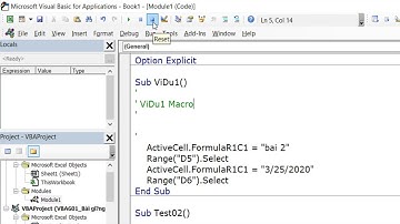 Chương 4: CÁCH GHI VÀ SỬ DỤNG MACRO - Bài 4: Cách tạm dừng Macro đang chạy hoặc gặp lỗi