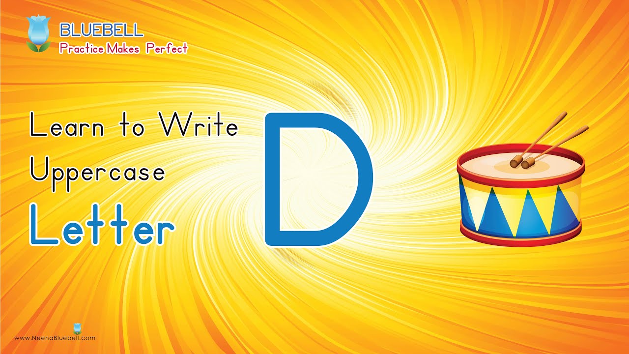 Learn to Write Capital Letter D of the Alphabet  For Preschool &  Kindergarten Kids  Neena Bluebell