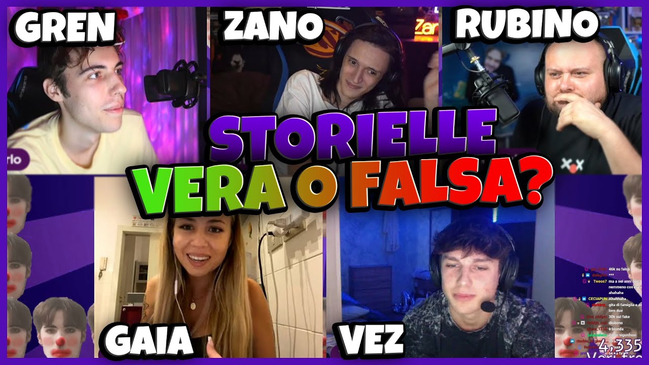 STORIELLE con Zano, Gaia, Vez e Rubino ! | GrenBaud Twitch Live